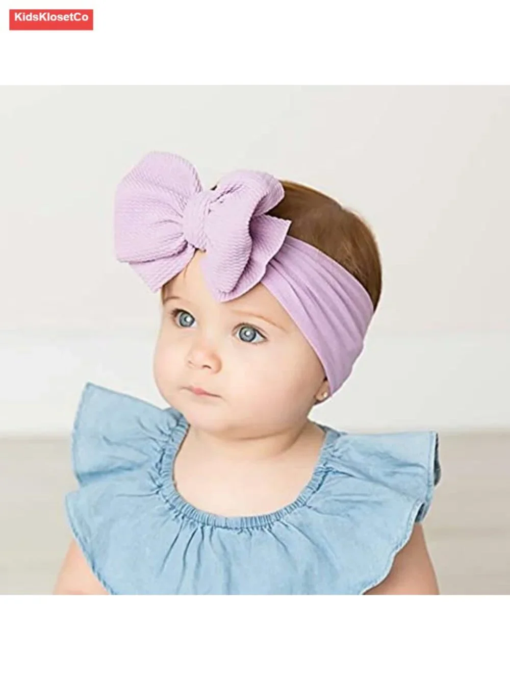 12 Pack Oversized Stretchy Nylon Baby Hair Bows Big Knot Headwraps